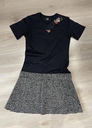 Оригінальна комбінована сукня d&g (dolce & gabbana) з бантом та спідницею "ялинка" s