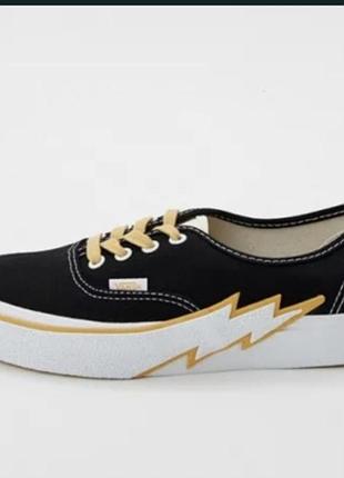 Кеды vans 39 р. authentic bolt black/yellow (с молниями) - оригинал