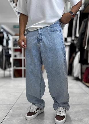 Стильные широкие джинсы baggy в голубом цвете 🔝