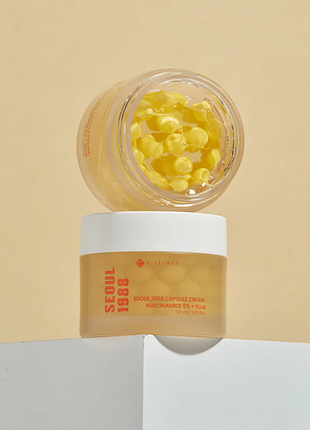 Капсульный крем для увлажнения и осветления кожи k-secret seoul 1988 capsule cream : niacinamide 5% + yuja