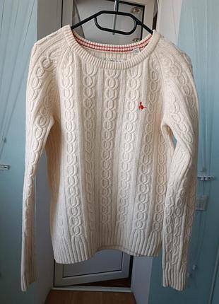 Білий вовняний светр з косами jack wills р.12