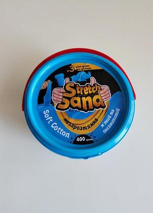 Кинетический песок danko toys stretch sand синий в мидишко с формочками 400 грамм генетический песок мегарастяжка soft cotton