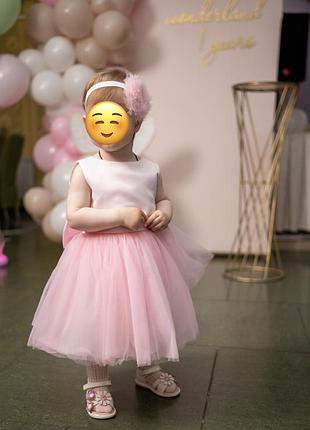 Сукня для дівчинки на 1 рік святкова рожева