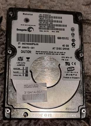 100% ide hdd 2.5 40 Гб seagate 5400 26.1/26.1 жорсткий диск st94011a сигейт ata pata