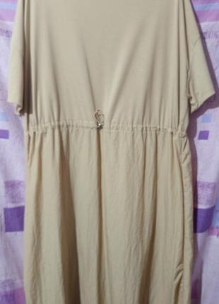 Стильное комбинированное платье-миди primark на кулиске (размер eur 46 / xl-2xl)
