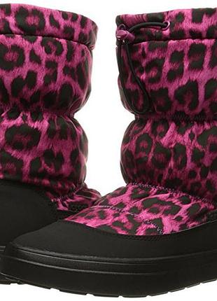 Дутики жіночі crocs lodgepoint pull-on boot рожево-чорні, розмір w7-37/38