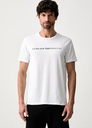Urbanshop com ua emporio armani underwearфутболка lounge чоловіча бавовняна з еластаном біла em000377.af25030 розміри запитуйте