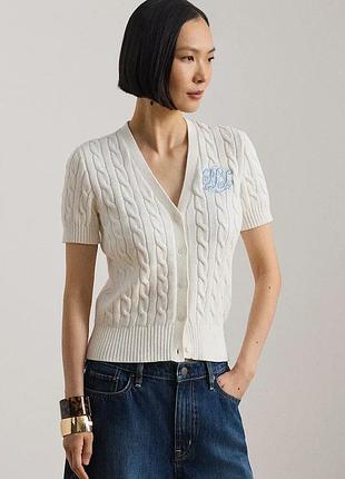 Urbanshop com ua lauren ralph laurenсвитер на застежке женский хлопковый белый 200p08808 размеры запитуйте