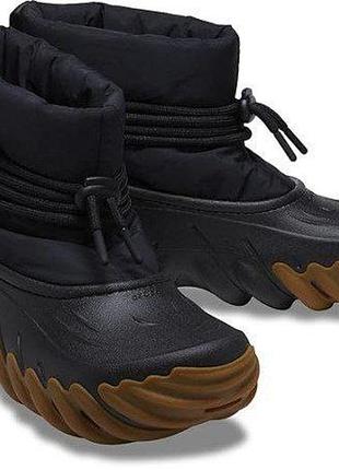 Чоботи чоловічі crocs echo boots black gum m6/w8-38/39