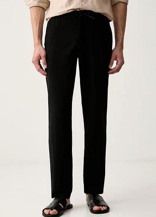 Urbanshop com ua lindberghштани чоловічі з льоном чорні regular waist 30.008003 розміри запитуйте