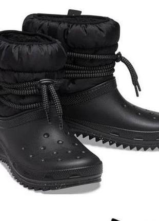 Чоботи жіночі crocs classic neo puff luxe black