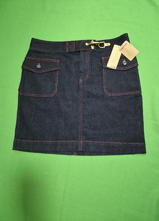 Тёмно-синяя юбка до колена из  денима с застёжкой на карабине lauren jeans co  ralph laurent