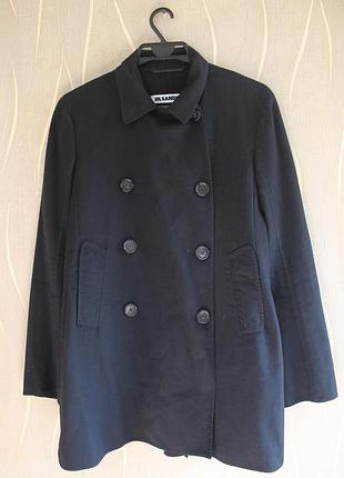 Короткий тренч двубортный плащ женский шерсть jil sander
