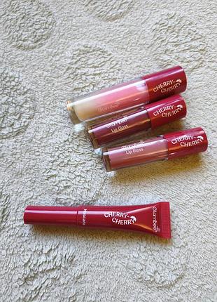 Декоративная косметика glambee  блеск блеск черешня тушь для ресниц бордовая губная помада