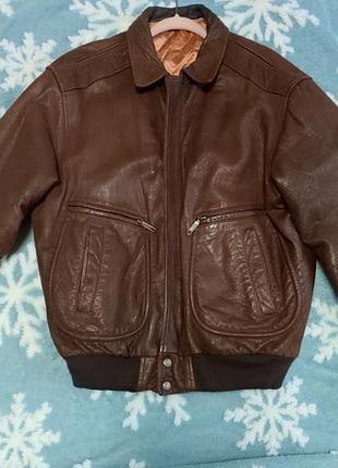 Куртка чоловіча шкіряна коричнева yeovil sheepskin shop
