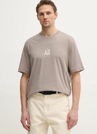 Urbanshop com ua armani exchangeбавовняна футболка armani exchange чоловіча колір бежевий з аплікацією xm000363 af12308 розміри