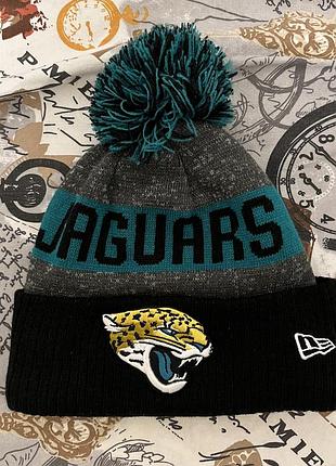 Чоловіча зимова вʼязана шапка new era nfl jaguars