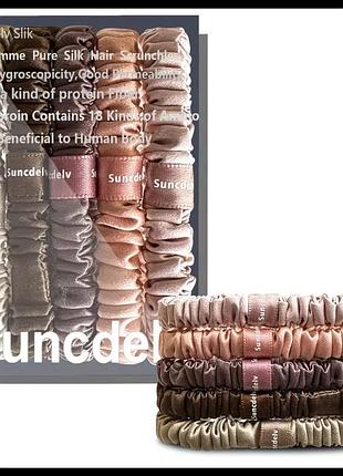 Гумки для волосся шовкові suncedelv, 5 шт.