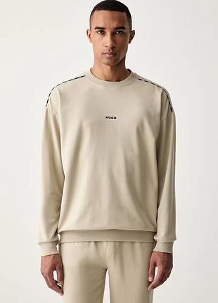 Urbanshop com ua hugoкофта loungwear чоловіча з бавовною noah sweatshirt бежева 50566160 розміри запитуйте