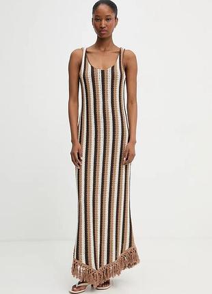 Urbanshop com ua haveoneтрикотажна сукня ажурна коричнева ama-q049 розміри запитуйте