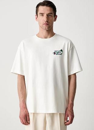 Urbanshop com ua drωle de monsieurфутболка мужская хлопковая vine embroidered slogan бежевая l-ts327-co248 размеры запитуйте