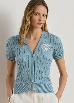 Urbanshop com ua lauren ralph laurenсветр на застібці жіночий бавовняний блакитний 200p08808 розміри запитуйте