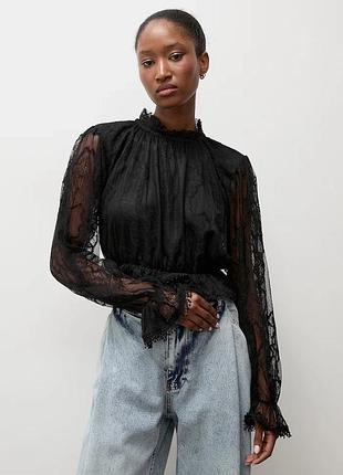 Urbanshop com ua answear.labблузка жіноча мереживна чорна розміри запитуйте