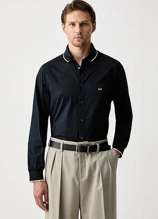 Urbanshop com ua armani exchangeсорочка чоловіча бавовняна темно-синя однотонна xm003519 af24533 розміри запитуйте