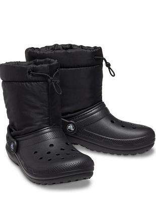 Чоботи жіночі crocs classic lined neo puff boot, black, розмір 36/37