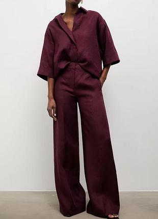 Urbanshop com ua answear.labштани жіночі лляні бордо high waist розміри запитуйте