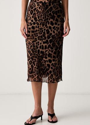 Urbanshop com ua le privéспідниця віскозна genet skirt leopard коричнева з анімалістичним мотивом lp00758 розміри запитуйте