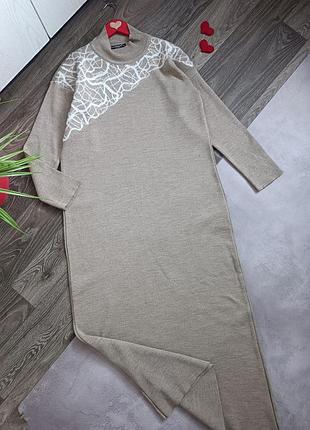 Платье длинное вязаное cottonart.
