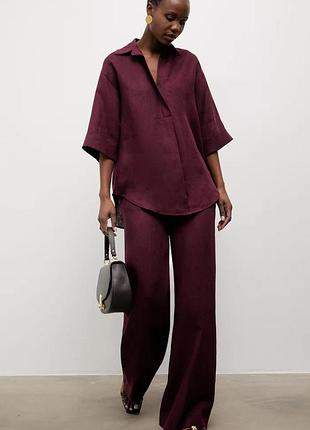 Urbanshop com ua answear.labсорочка жіноча лляна бордо однотонна розміри запитуйте