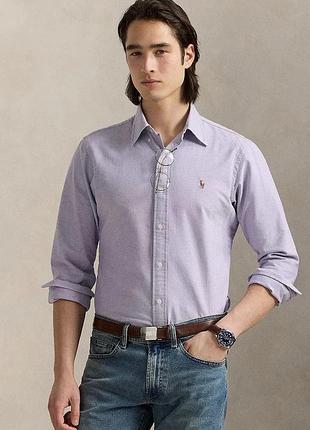 Urbanshop com ua polo ralph laurenсорочка чоловіча бавовняна фіолетова 710805562 розміри запитуйте