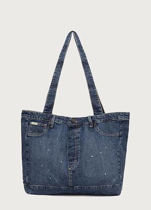 Urbanshop com ua guess jeansтканинна сумка чоловіча джинсова темно-синя m6yz42 d2278 розміри запитуйте