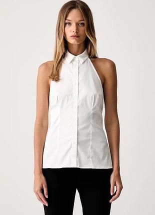Urbanshop com ua le privéсорочкова блузка жіноча бавовняна з еластаном brice shirt blanc біла однотонна lp00753 розміри запитуйте