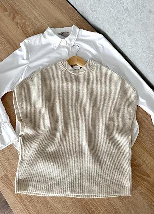 Вовняний в'язаний жилет-оверсайз john
lewis, р. xs (сяде і на s)