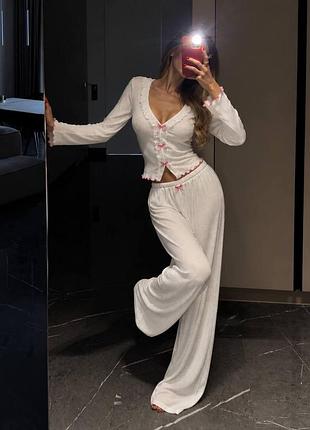 Пижама с кружевом и бантиками 🎀