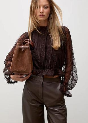 Urbanshop com ua answear.labблузка женская кружевная коричневая размеры запитуйте