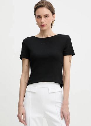 Urbanshop com ua patrizia pepeфутболка жіноча бавовняна з еластаном чорна 2m4522 j407 розміри запитуйте