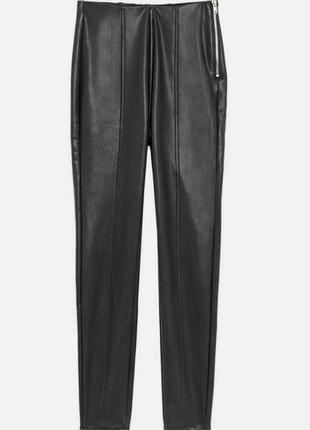 Красивые кожаные леггинсы на утеплении от new look 🖤🖤