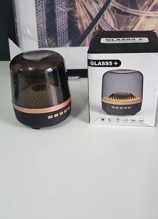 Беспроводная bluetooth колонка glass5+ с led подсветкой и эффектом ночника
