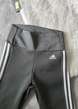 Серые плотные лосины adidas 3