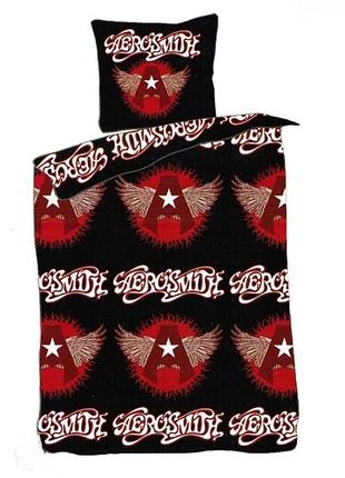 Комплект постільної білизни aerosmith односпальний 140х200см чорний з червоним