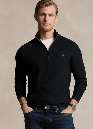 Urbanshop com ua polo ralph laurenбавовняний светр polo ralph lauren колір чорний легкий півгольф 710932304 розміри запитуйте