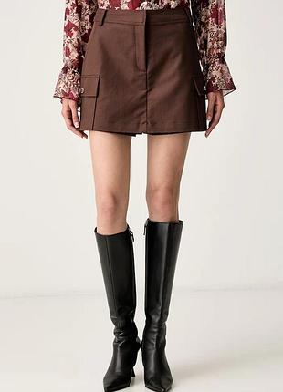 Urbanshop com ua morganспідниця-штани з бавовною коричнева однотонна jitta розміри запитуйте