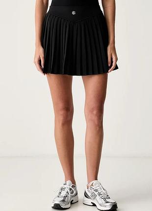 Urbanshop com ua le privéплиссированная юбка pleated skirt черная однотонная lp00714 размеры запиту