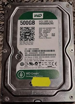 27% hdd 3.5 500 гб wd green 5400 rpm 99.7/101 wd5000azrx-00a8lb0 жесткий диск western digital вд