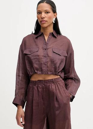 Urbanshop com ua isabelle blancheсорочка жіноча бавовняна коричнева однотонна is26ss-c082-t017 розміри запитуйте
