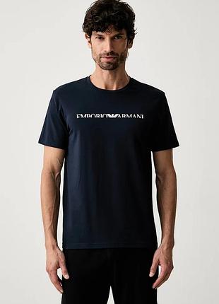 Urbanshop com ua emporio armani underwearфутболка lounge чоловіча бавовняна з еластаном темно-синя em000377.af25030 розміри